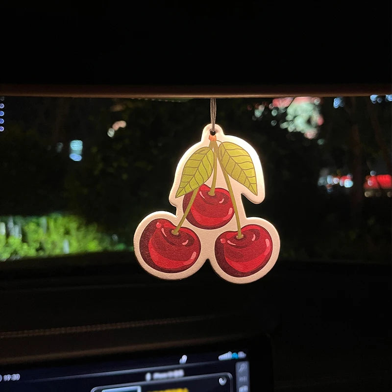 Cherry-Scented Fruit, Freesia and English Pear Fragrance (International Trend) Car Fragrance Tablets, Wardrobe Air Freshener, Perfume, Rearview Mirror Decoration, Car Interior Pendant, Natural Scent Air Purifier, Anime Cartoo