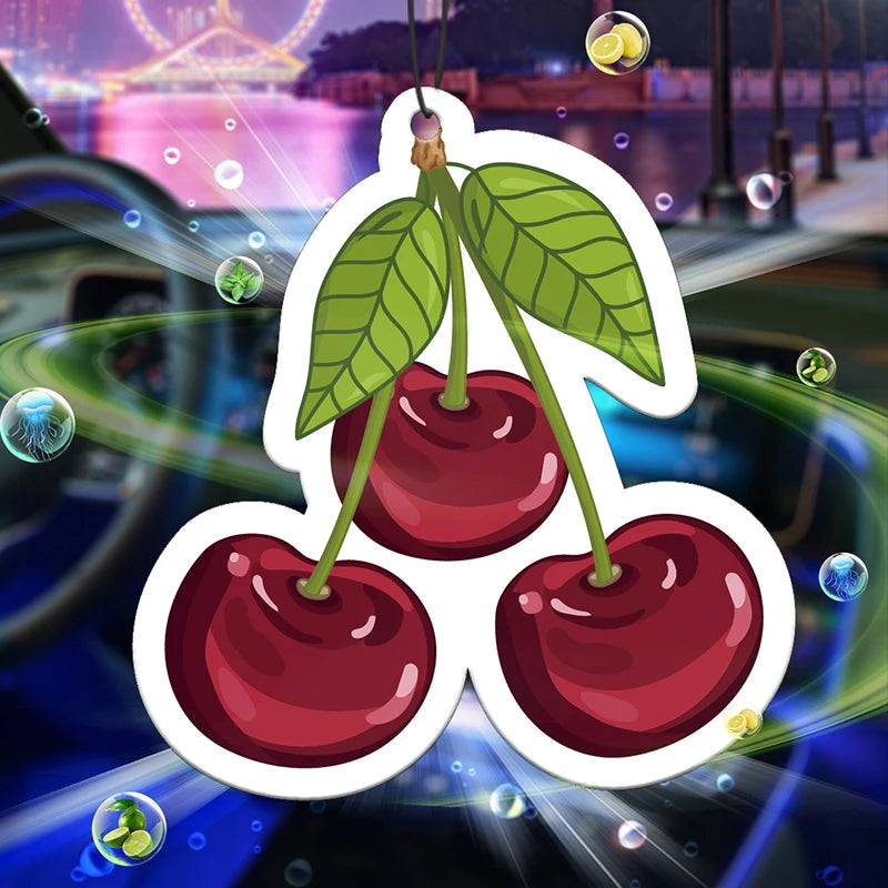 Cherry-Scented Fruit, Freesia and English Pear Fragrance (International Trend) Car Fragrance Tablets, Wardrobe Air Freshener, Perfume, Rearview Mirror Decoration, Car Interior Pendant, Natural Scent Air Purifier, Anime Cartoo