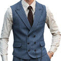 Men Vest Brown Suede Leather Gentleman Business Waistcoat Vintage Regular Slim Autumn Winter Banquet Men's Suit Vest