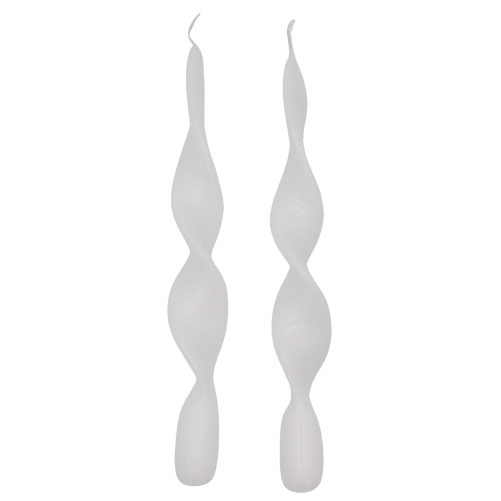 White Cotton Swirl Candles – Pack of 2