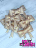 D96 BEADABLE JUMBO SILICONE BOW GOLD CONFETTI GLITTER (1ct)