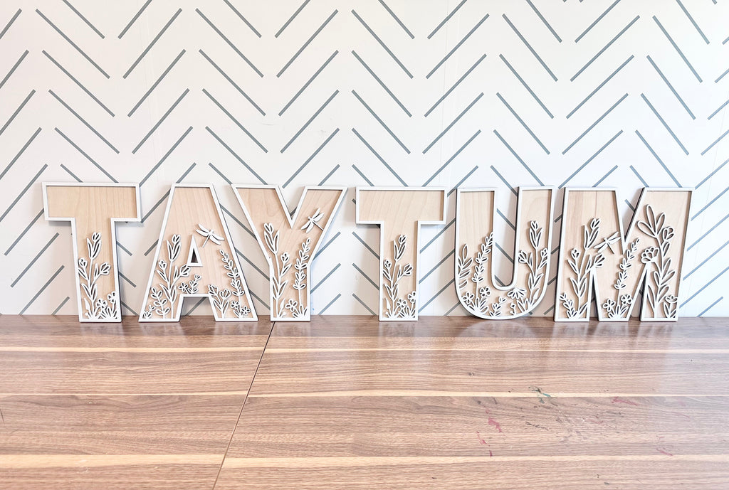 Wildflower Alphabet Lettering - ONE letter